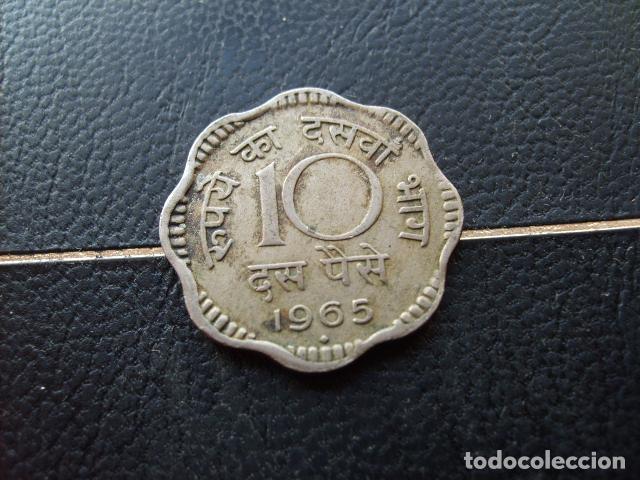Monedas antiguas de Asia: INDIA 10 PAISE 1965 DIAMANTE