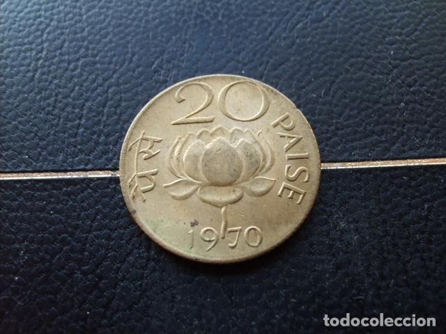 Monedas antiguas de Asia: * INDIA 20 PAISE 1970