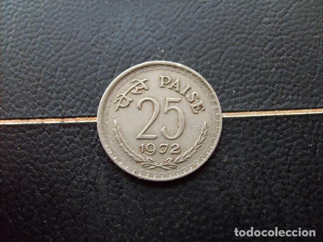 Monedas antiguas de Asia: * INDIA 25 PAISE 1972