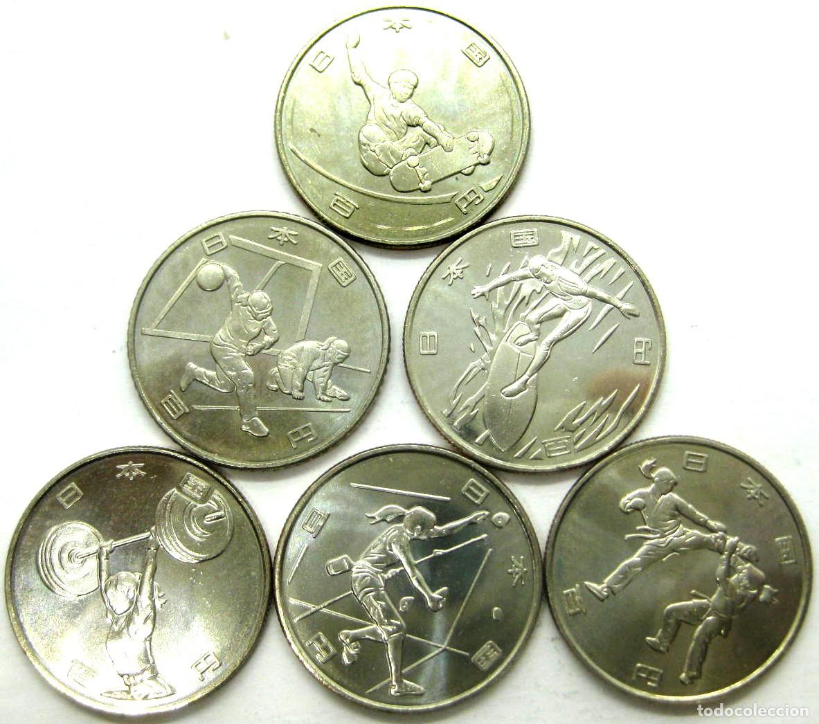 Monedas antiguas de Asia: Jap&oacute;n, Set de 6 monedas x 100 Yen 2019 &rdquo;JJ OO Tokio&rdquo;./ Sin Circular.