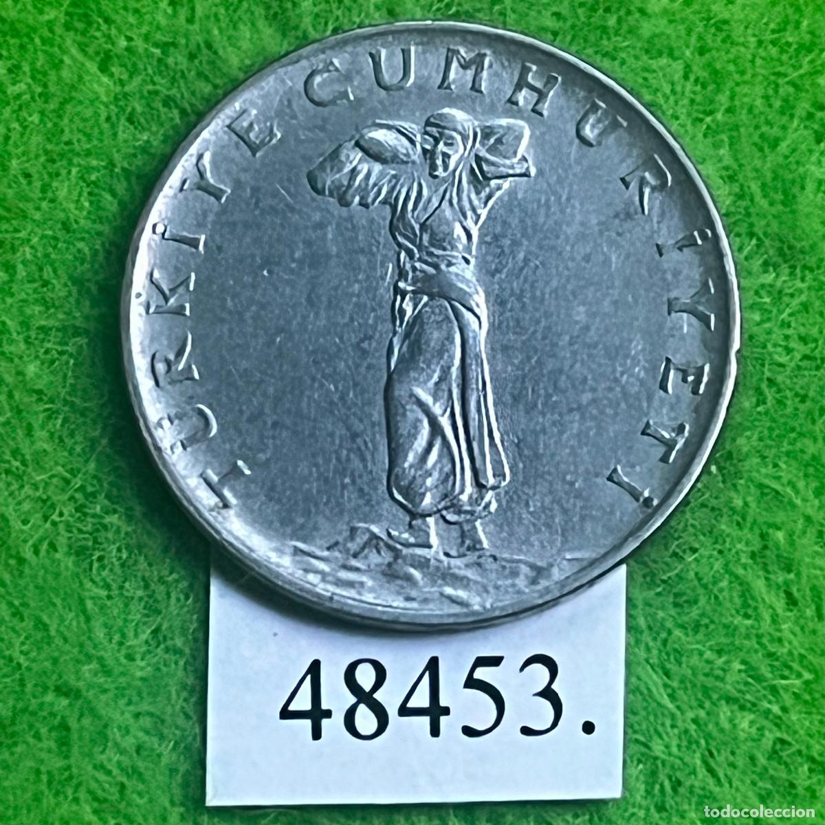 Monedas antiguas de Asia: Turqu&iacute;a, 25 kurus 1967, mujer con un fardo a la espalda, Turk&iacute;a, T&uuml;rkiye,