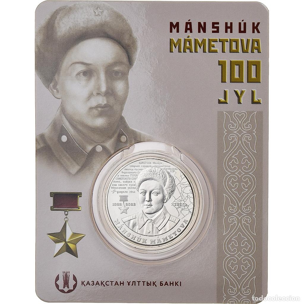Monedas antiguas de Asia: [#1309739] Kazajist&aacute;n, 100 Tenge, Manshuk Mametova, 2022, Ust-Kamenogorsk, BU, Cobre -