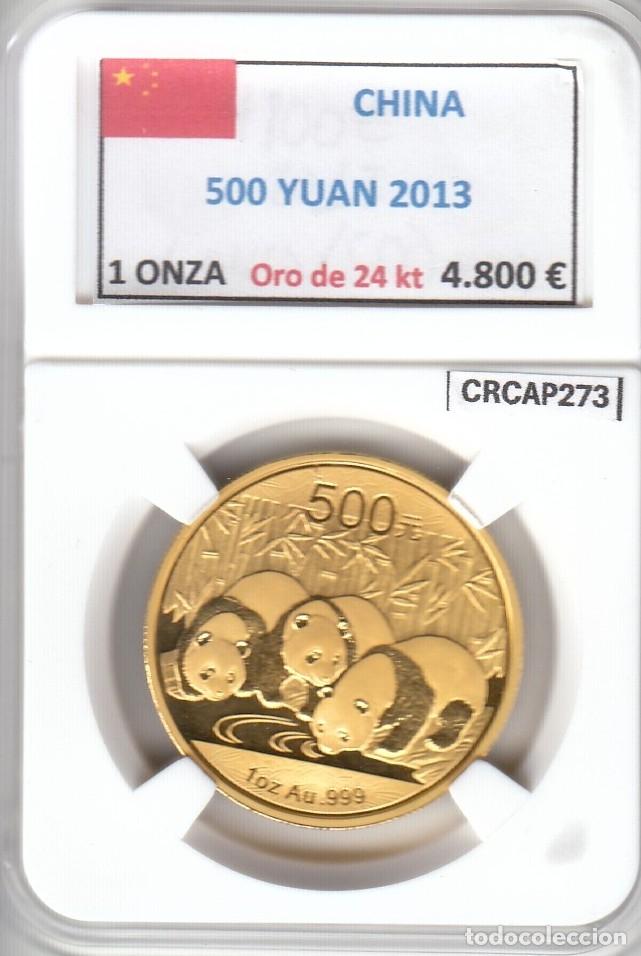Monedas antiguas de Asia: CRCAP273 MONEDA CHINA 500 YUAN 2013 1 ONZA DE ORO