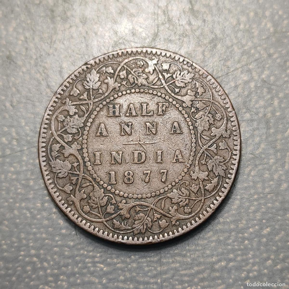 Monedas antiguas de Asia: BRITISH INDIA INDIA BRITANICA VICTORIA 1/2 ANNA 1877