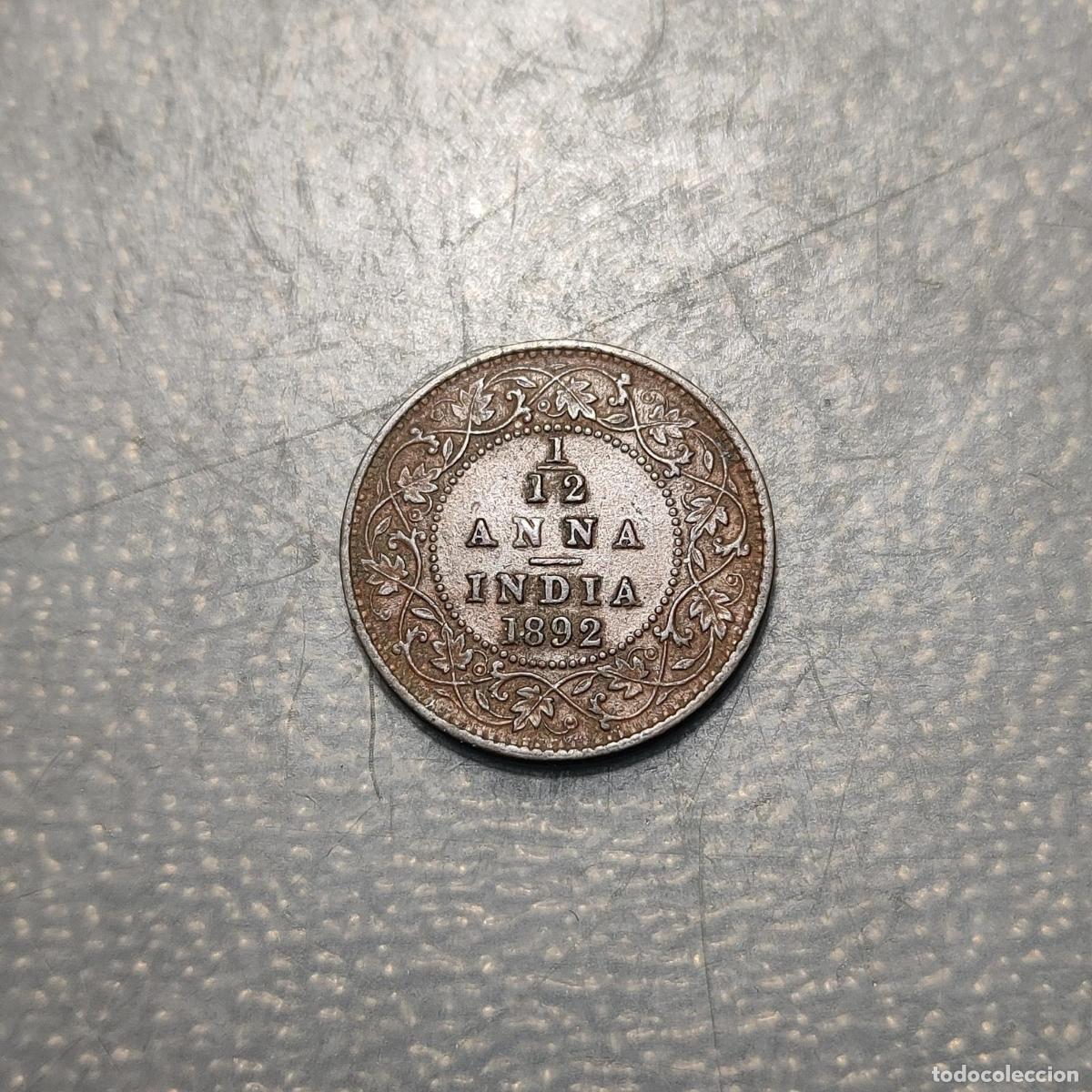Monedas antiguas de Asia: BRITISH INDIA INDIA BRITANICA VICTORIA 1/12 ANNA 1892 MBC+