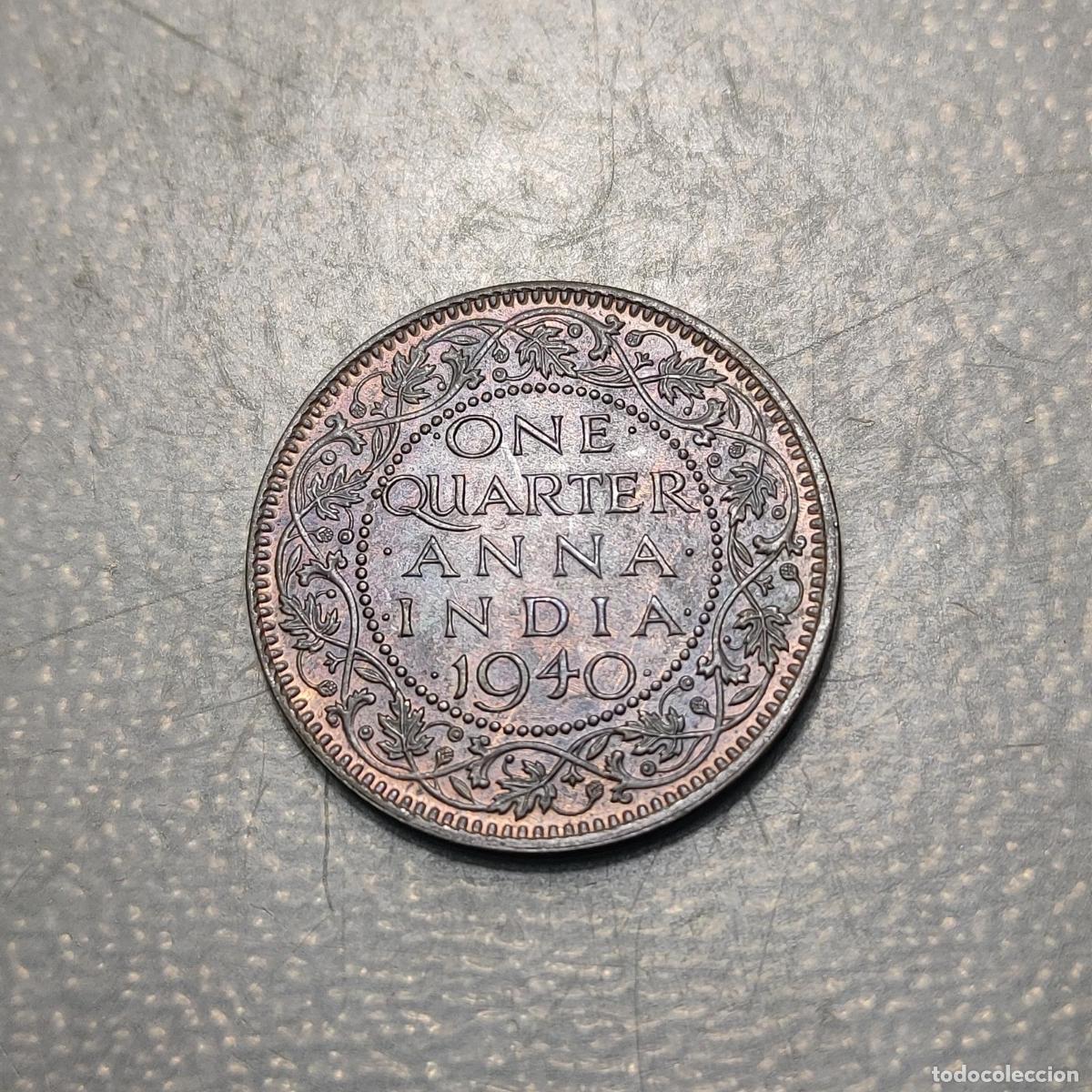 Monedas antiguas de Asia: BRITISH INDIA INDIA BRITANICA GEORGE VI 1/4 ANNA 1940