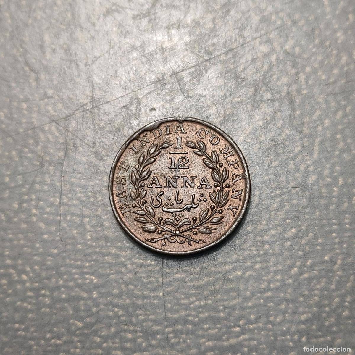 Monedas antiguas de Asia: BRITISH INDIA INDIA BRITANICA 1/12 ANNA 1835 KM 445 EBC+
