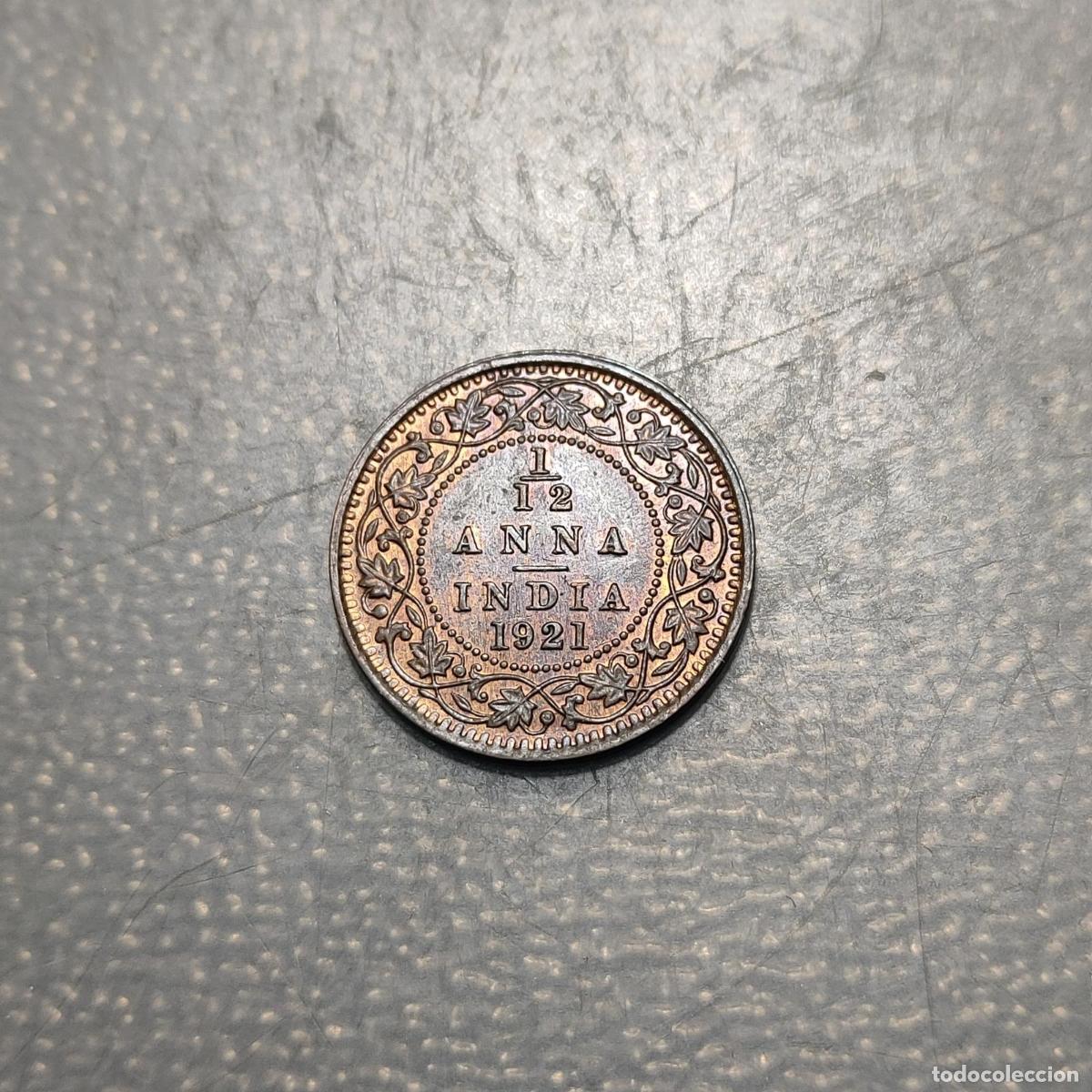 Monedas antiguas de Asia: BRITISH INDIA INDIA BRITANICA GEORGE V 1/12 ANNA 1921 SC UNC BRILLO ORIGINAL