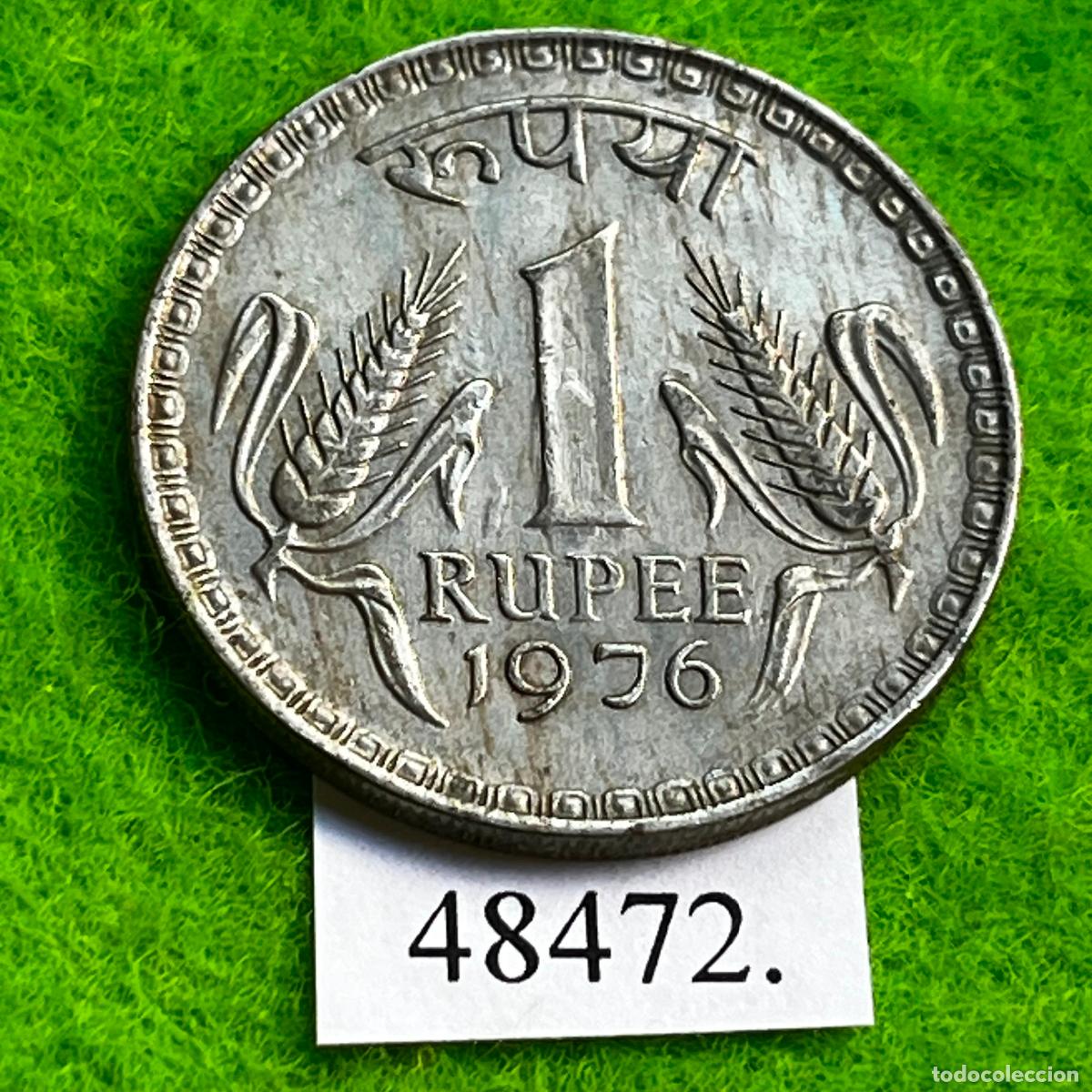 Monedas antiguas de Asia: India 1 rupias 1976 Calcuta