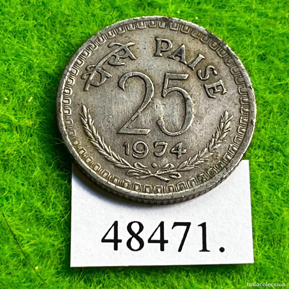 Monedas antiguas de Asia: India 25 paise 1974 Bombay