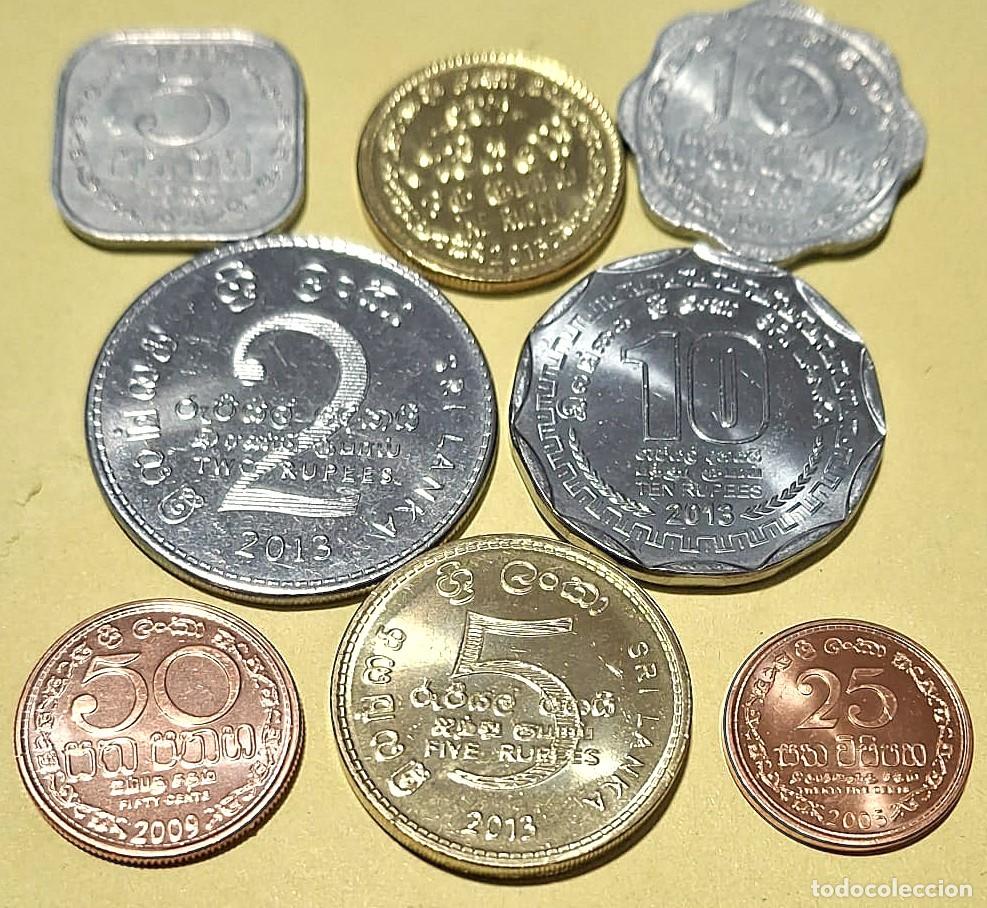 Monedas antiguas de Asia: Sri Lanka, Set de 8 monedas: 5, 10, 25 y 50 Cvos. 1, 2, 5 y 10 Rupias &rdquo;Patrimonio&rdquo;/ Sin Circular.