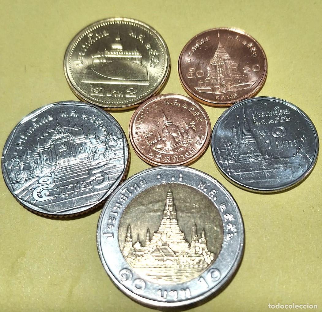Monedas antiguas de Asia: Tailandia, Set de 6 monedas: 25 y 50 Satang, 1, 2, 5 y 10 Baht &rdquo;Patrimonio&rdquo;./ SC./ Ver fotos.