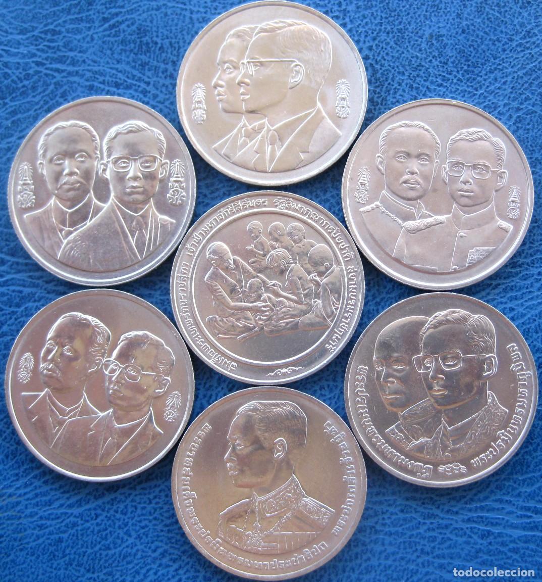 Monedas antiguas de Asia: Tailandia, Set de 7 monedas: 7 x 10 Baht &rdquo;Reyes-....&rdquo;./ SC./ Ver fotos.