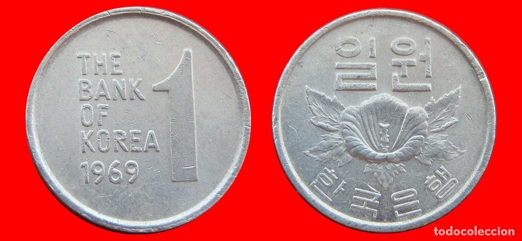 Monedas antiguas de Asia: 1 WON 1969 COREA DEL SUR KOREA-153522