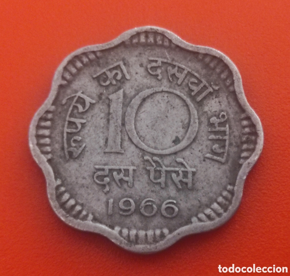 Monedas antiguas de Asia: INDIA 10 paise 1966 CALCUTA