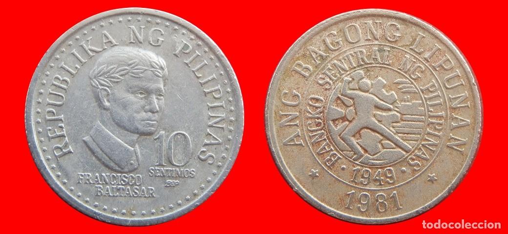Monedas antiguas de Asia: 10 SENTIMO 1981 FILIPINAS-153534