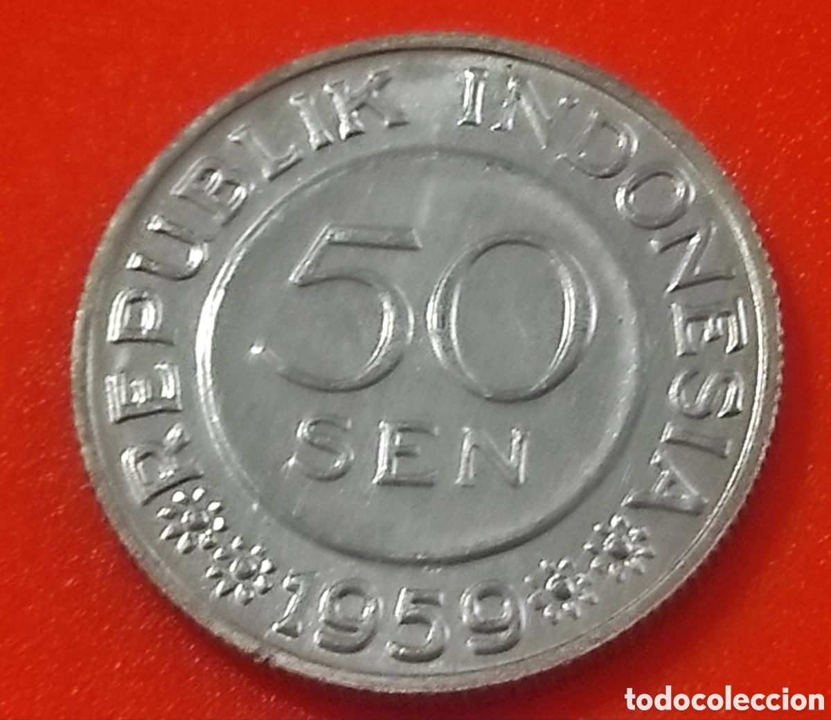 Monedas antiguas de Asia: INDONESIA 50 SEN 1959
