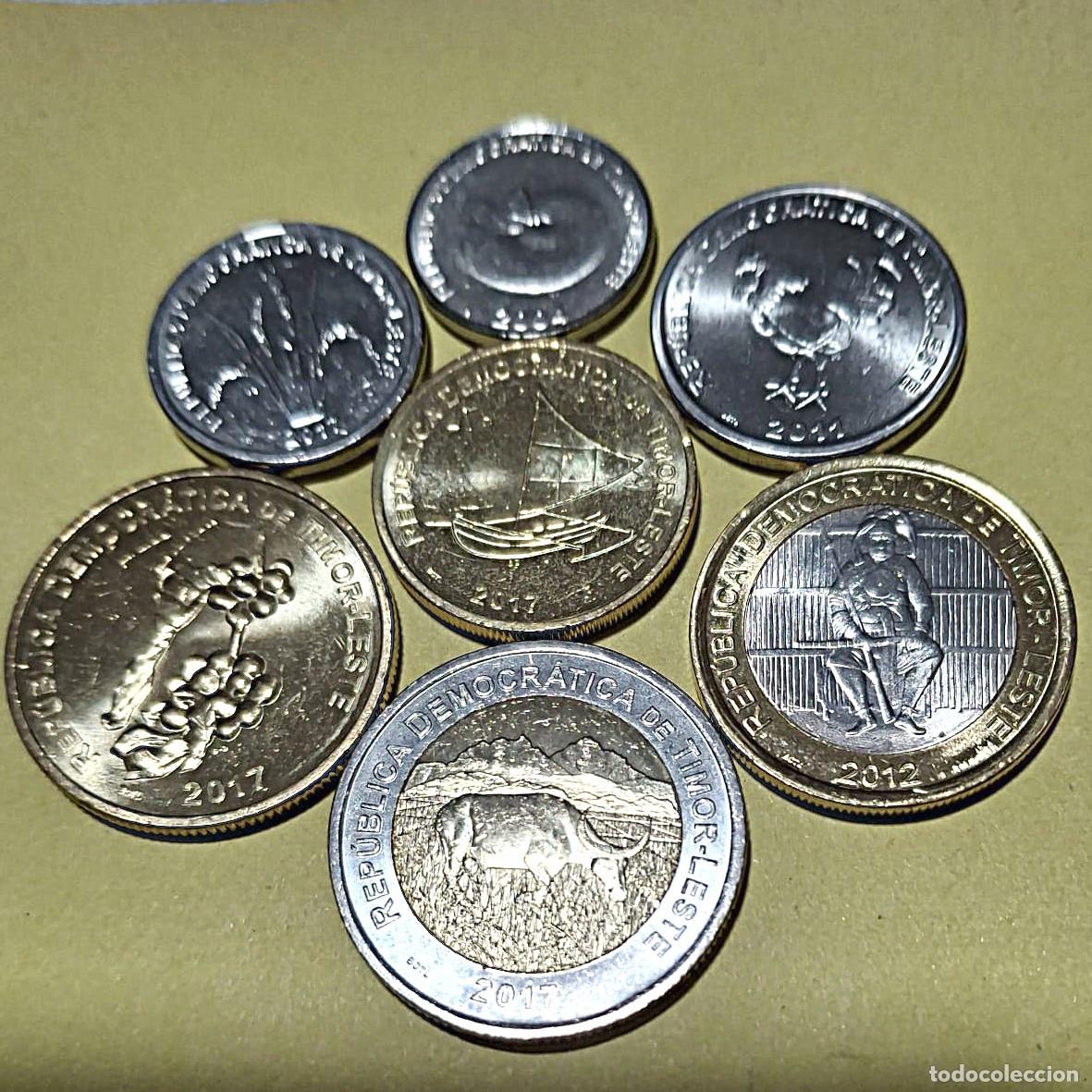 Monedas antiguas de Asia: Timor, Set de 7 monedas: 1, 5, 10, 25, 50, 100 y 200 Ctvos &rdquo;Tipos de vida en...&rdquo;/ SC./ Ver fotos.