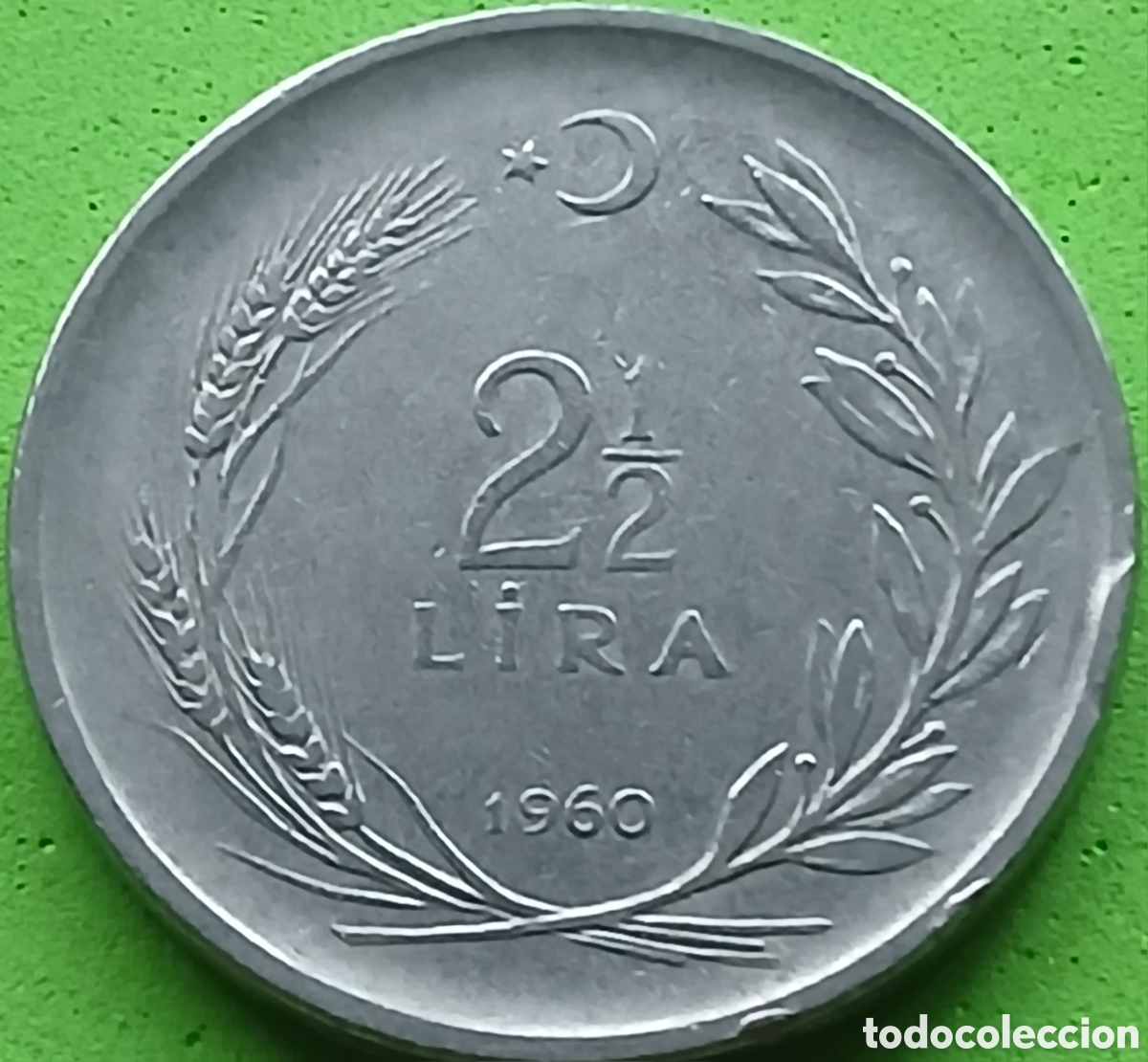 Monedas antiguas de Asia: Turqu&iacute;a 2&frac12; liras 1960 km#893.1