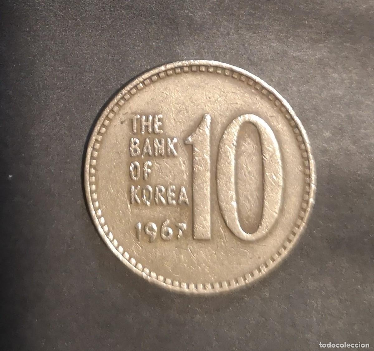 Monedas antiguas de Asia: MONEDA DE COREA DEL SUR 1967 - 10 WON - Foto 2