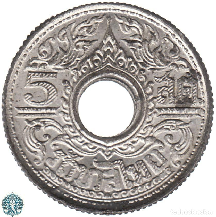 Monedas antiguas de Asia: TAILANDIA 5 Satang 2487 (1944) Rama VIII Y#61 THAILANDIA