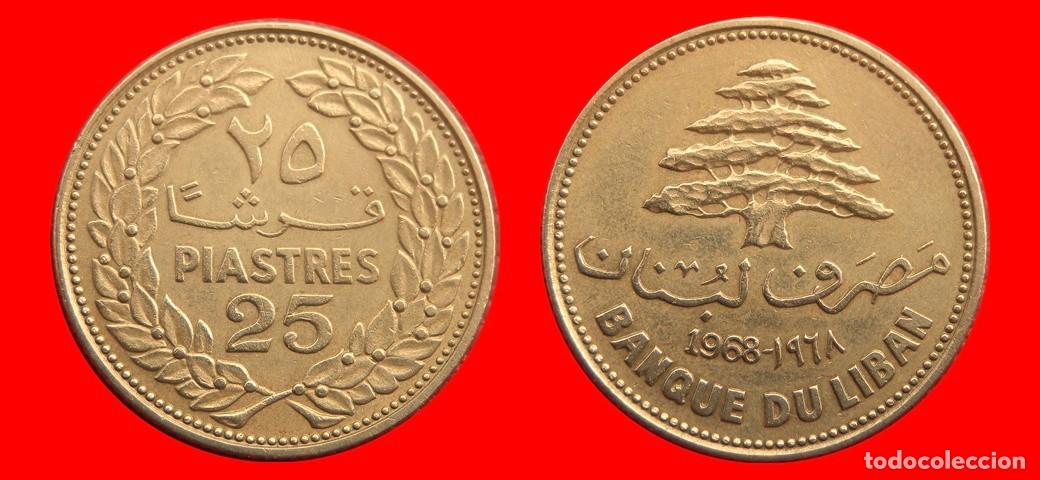 Monedas antiguas de Asia: 25 PIASTRAS 1968 LIBANO-153730