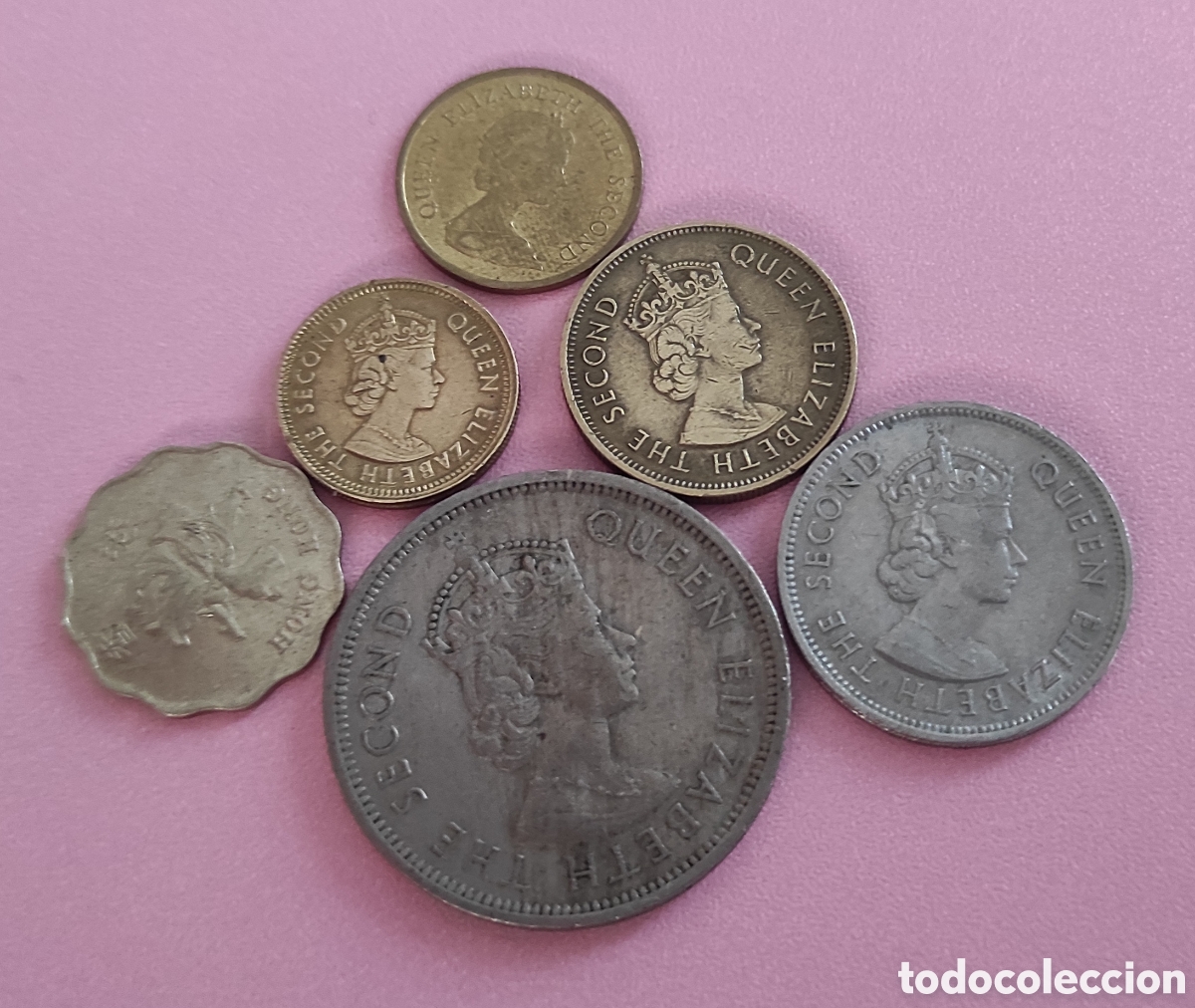 Monedas antiguas de Asia: HONG KONG LOTE 6 MONEDAS, 1 DOLAR, 50, 20, DOS DE 10 Y 5 CENTS. TODAS DIFERENTES KM