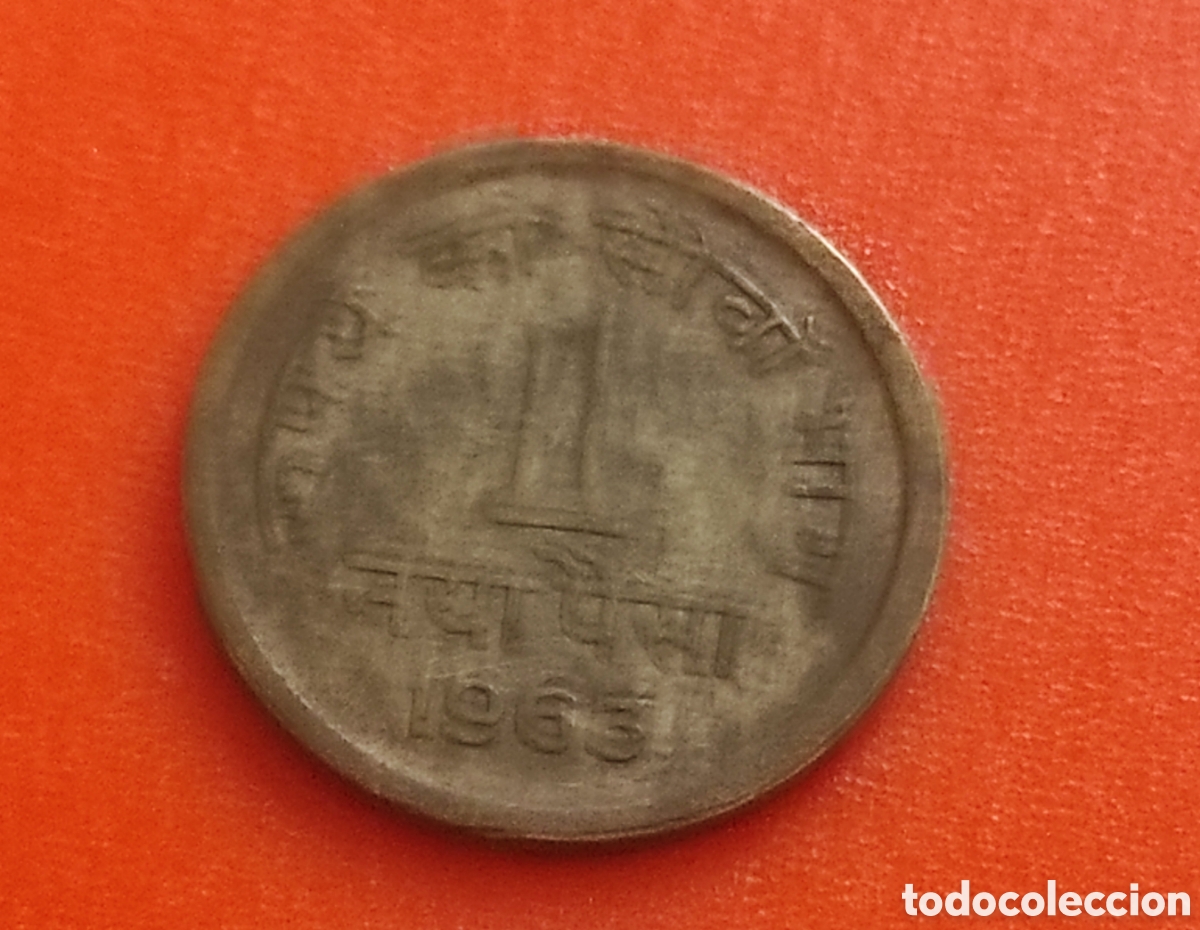 Monedas antiguas de Asia: INDIA 1 Naya Paisa 1963 CECA CALCUTA