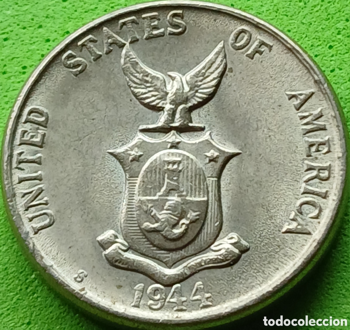 Monedas antiguas de Asia: Filipinas five centavos 1944 km#180a ceca &rdquo;S&rdquo; San Francisco