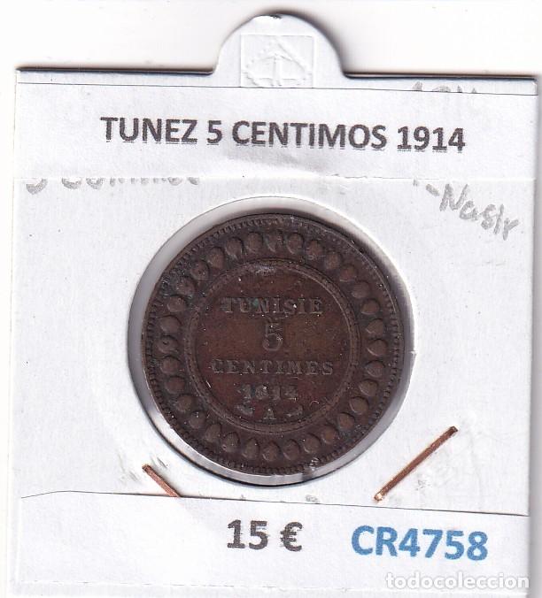 Monedas antiguas de Asia: CR4758 MONEDA TUNEZ 5 CENTIMOS 1914