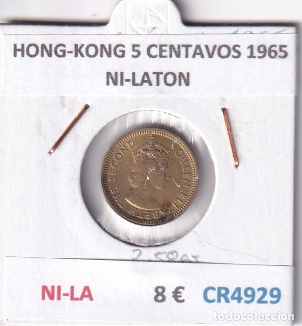 Monedas antiguas de Asia: CR4929 MONEDA HONG-KONG 5 CENTAVOS 1965 NI-LATON
