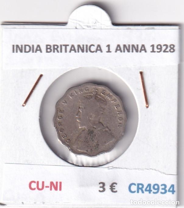 Monedas antiguas de Asia: CR4934 MONEDA INDIA BRITANICA 1 ANNA 1928 CU-NI