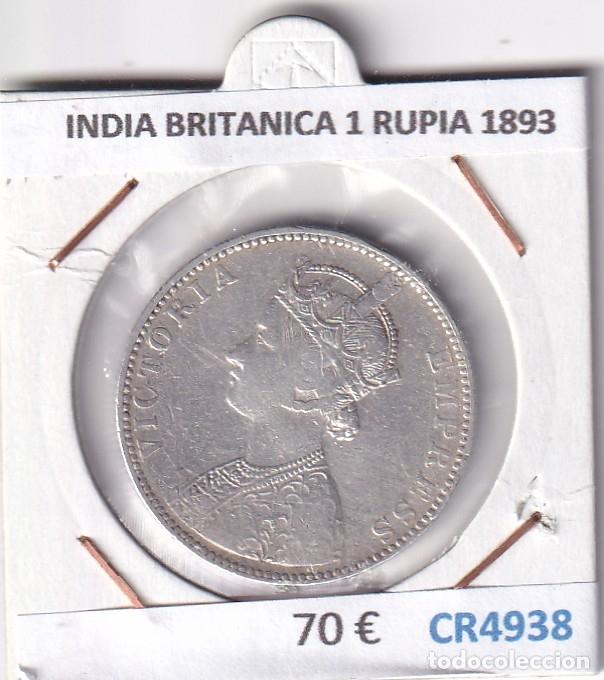 Monedas antiguas de Asia: CR4938 MONEDA INDIA BRITANICA 1 RUPIA 1893