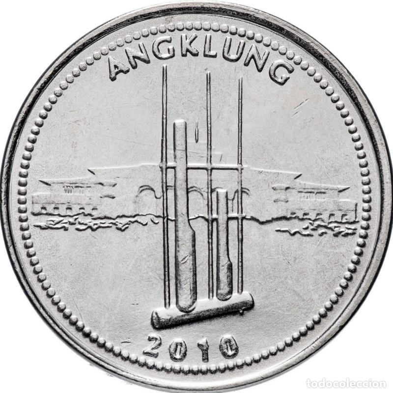 Monedas antiguas de Asia: Indonesia: 1000 Rupias 2010 &rdquo;Angklung, instrumento musical&rdquo;./ Sin Circular.