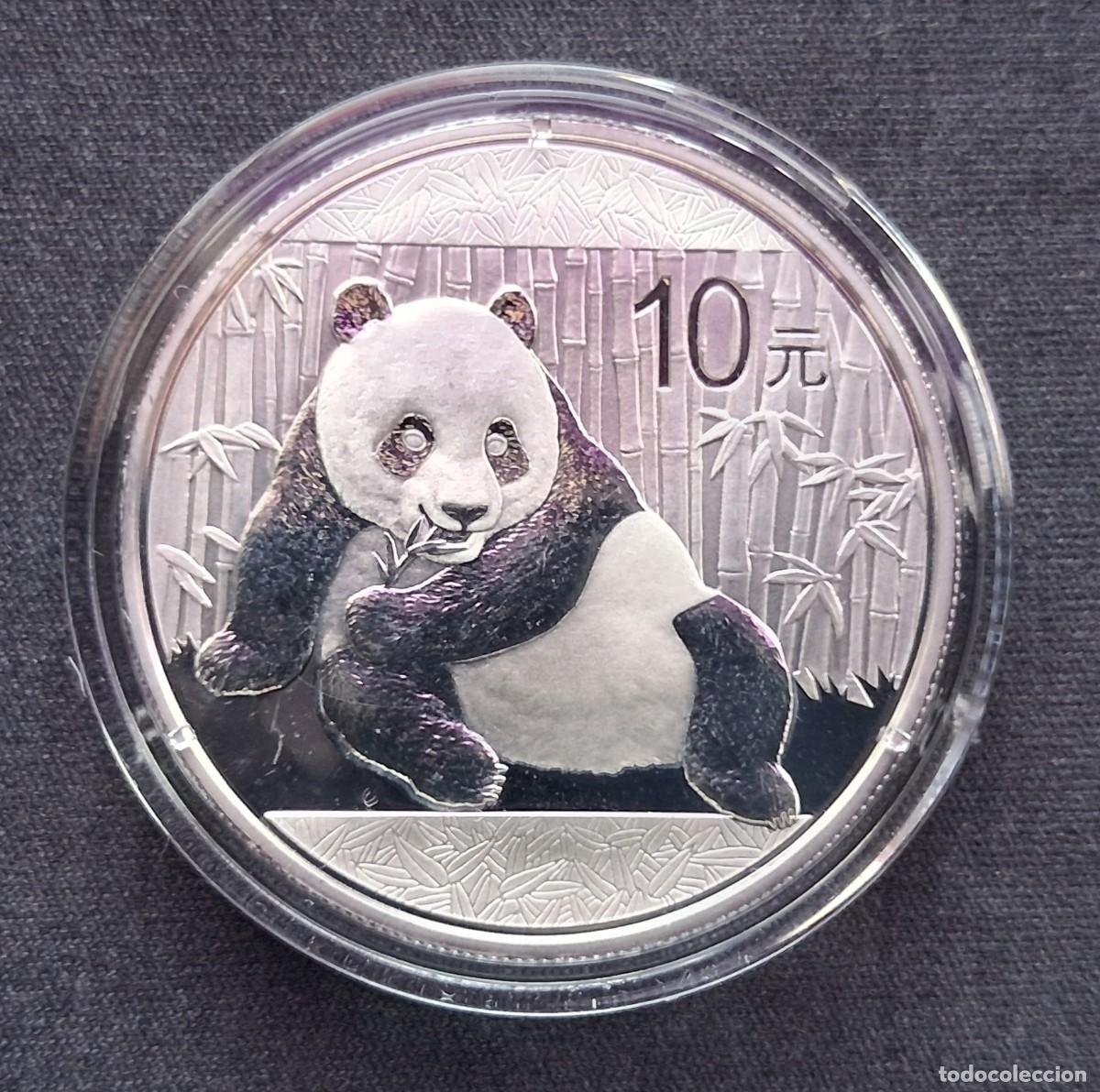 Monedas antiguas de Asia: Moneda de plata , de 30g ( 1 OZ ) de plata , Panda de China 2015 ( plata 999 )