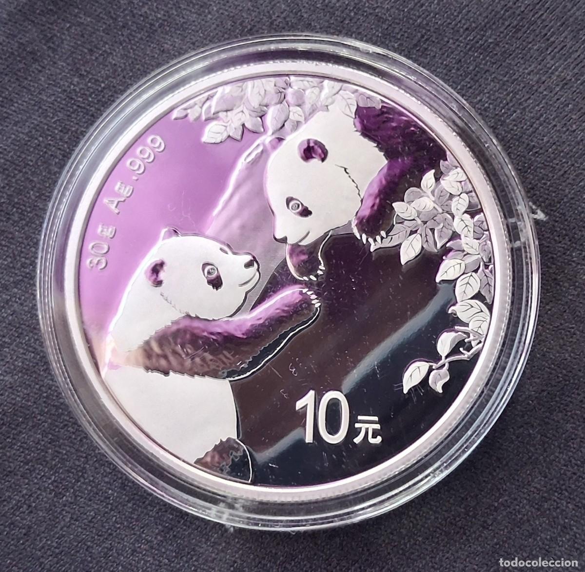 Monedas antiguas de Asia: Moneda de plata , de 30g ( 1 OZ ) de plata , Panda de China 2023 ( plata 999 )