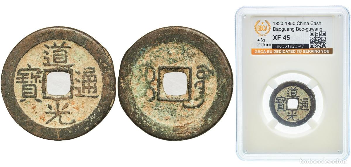 Monedas antiguas de Asia: China Chinese Empire ND(1820-1850) 1 Cash - Daoguang (Tongbao; Boo-guwang) Brass 4.3g GBCA XF