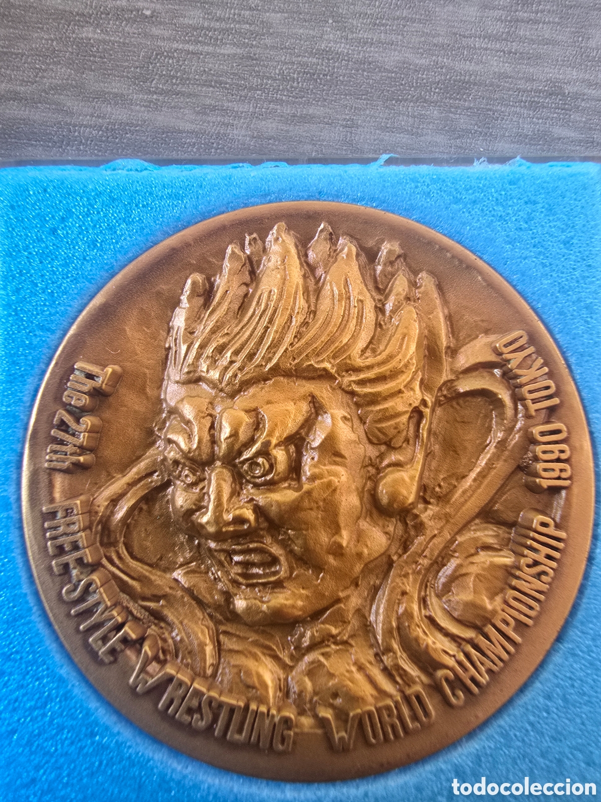 Monedas antiguas de Asia: Medalla conmemorativa de bronce - 27&ordm; Campeonato del Mundo de Lucha Libre Estilo Libre - Tokio 1990