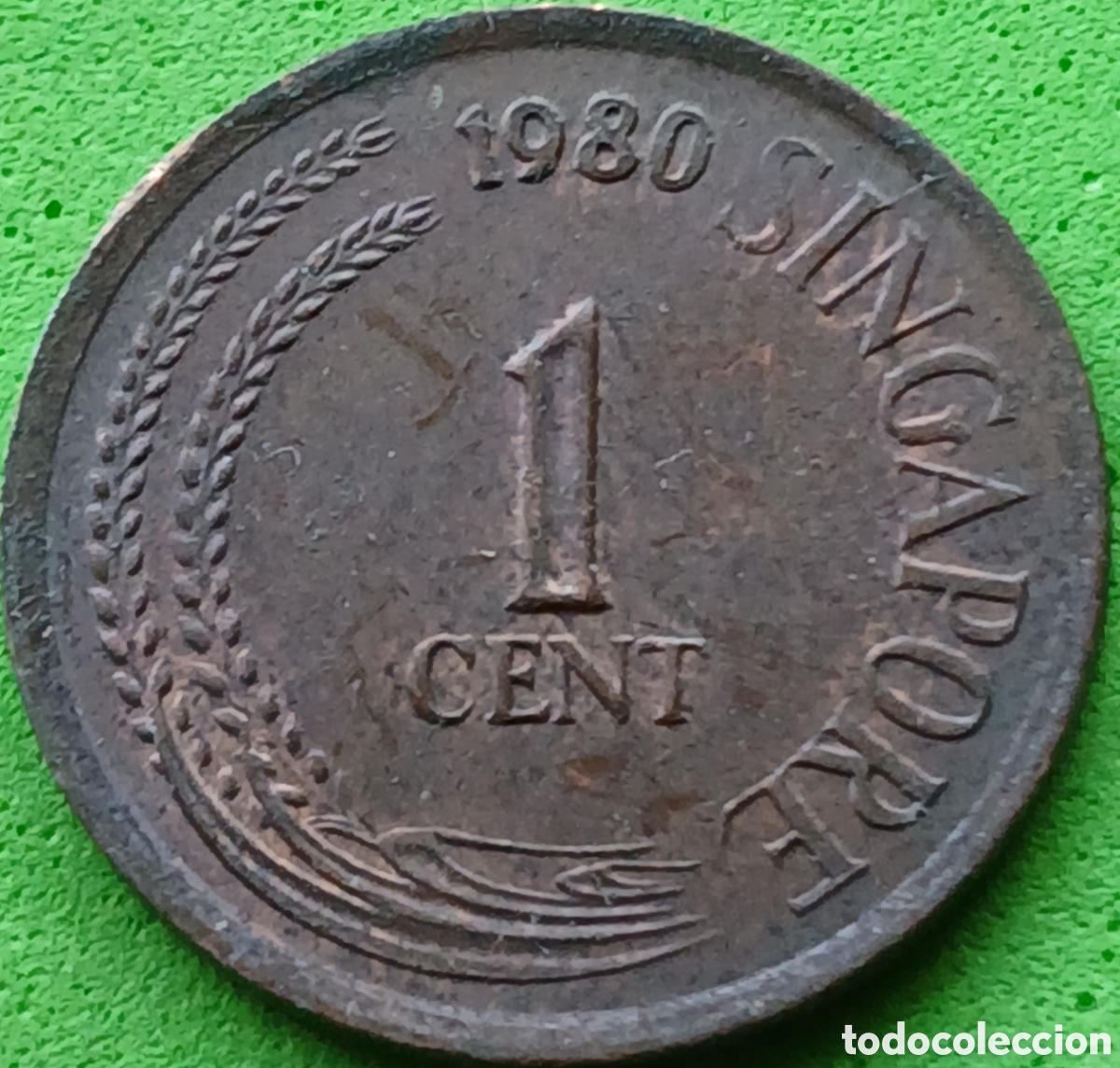Monedas antiguas de Asia: Singapur 1 cent 1980 km#1a magn&eacute;tica