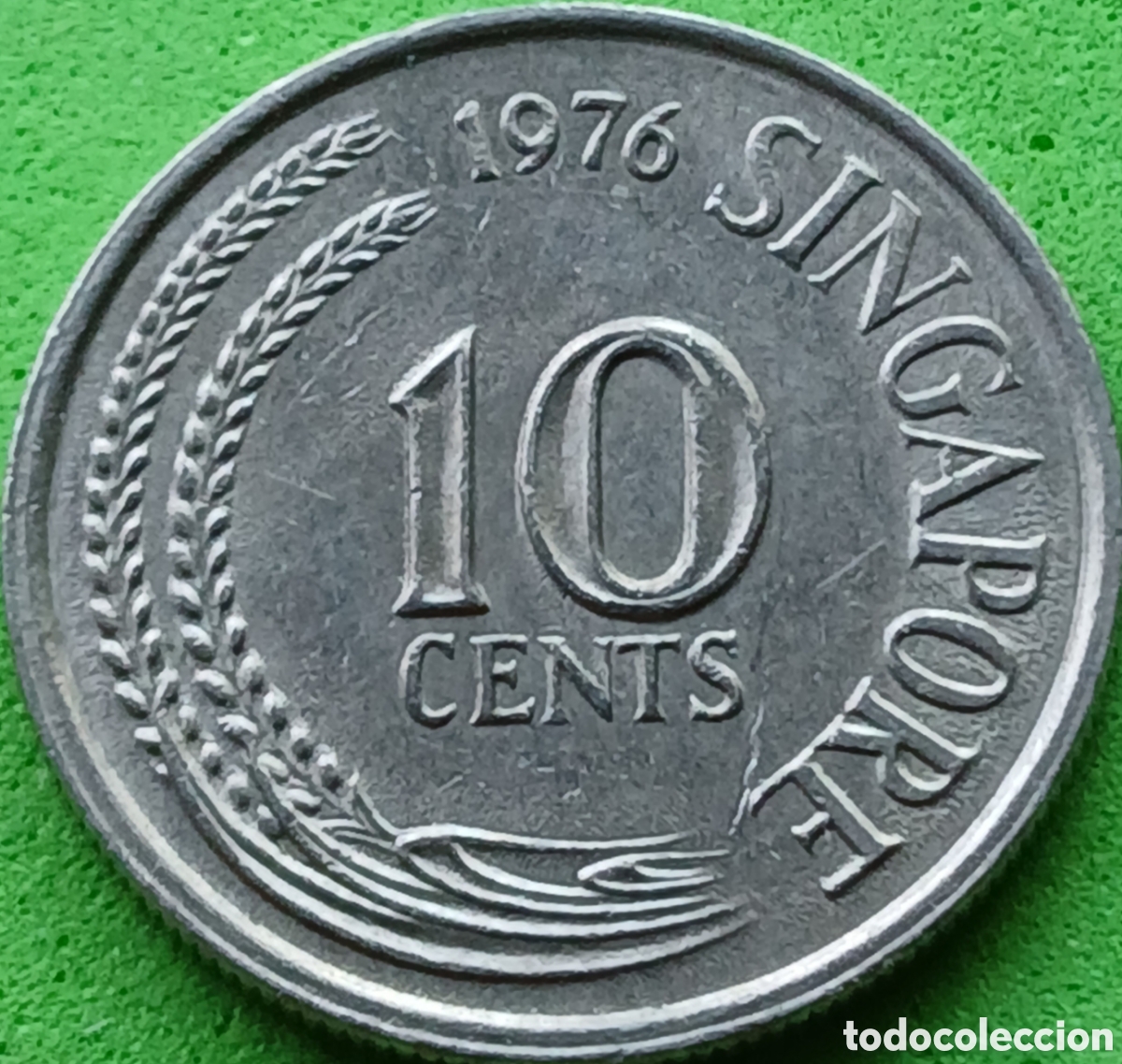 Monedas antiguas de Asia: Singapur 10 cents 1976 km#3 sin marca de ceca