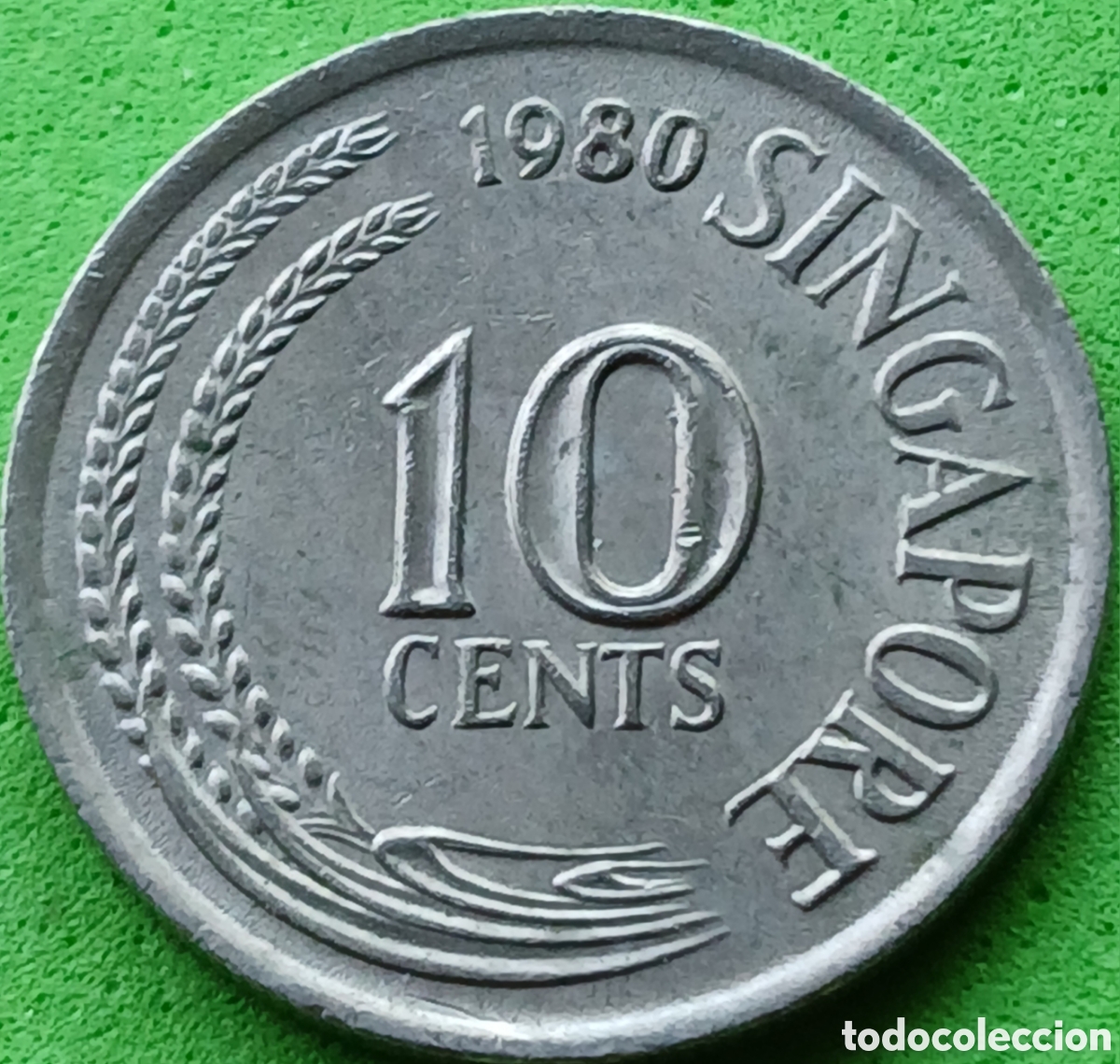 Monedas antiguas de Asia: Singapur 10 cents 1980 km#3 sin marca de ceca
