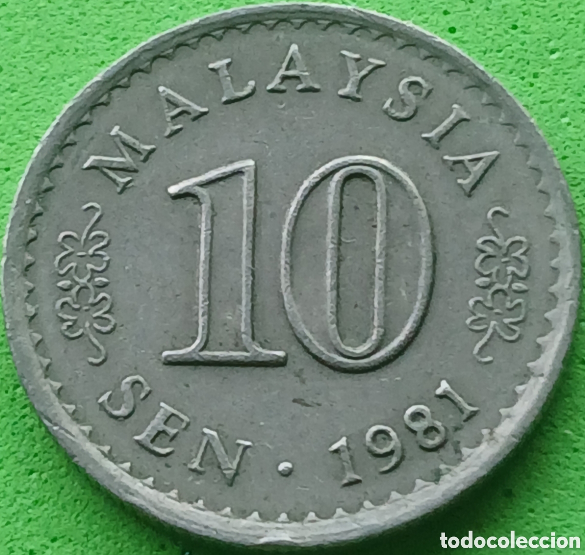 Monedas antiguas de Asia: Malasia 10 sen 1981 km#3 sin marca de ceca