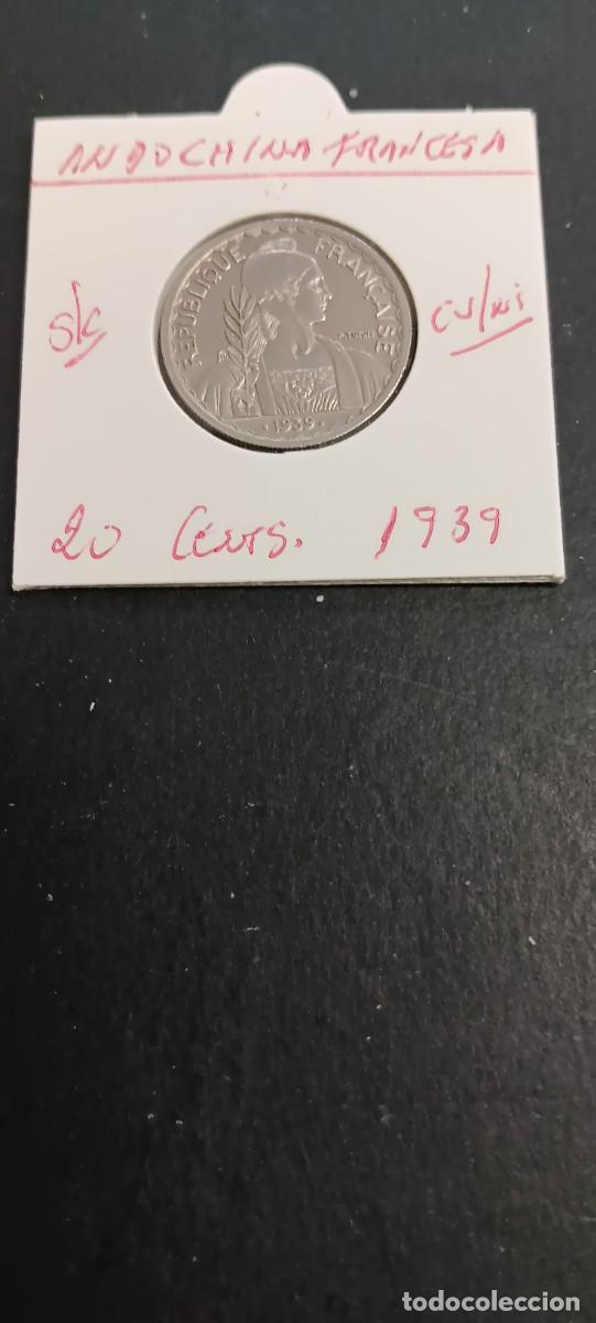 Monedas antiguas de Asia: INDOCHINA FRANCESA 20 CENTS 1939 S/C KM=23a1 (CUPRONIQUEL)