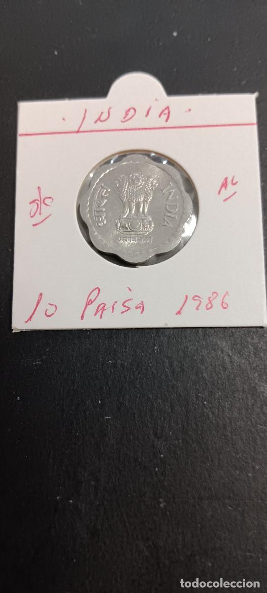 Monedas antiguas de Asia: INDIA 10 PAISA 1986 S/C KM=39 (ALUMINIO)