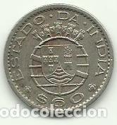 Monedas antiguas de Asia: ESTADO DA INDIA PORTUGUESA - 60 CENTAVOS - 1958 - COBRE-ZINCO-NIQUEL - DIFICIL - FOTOS