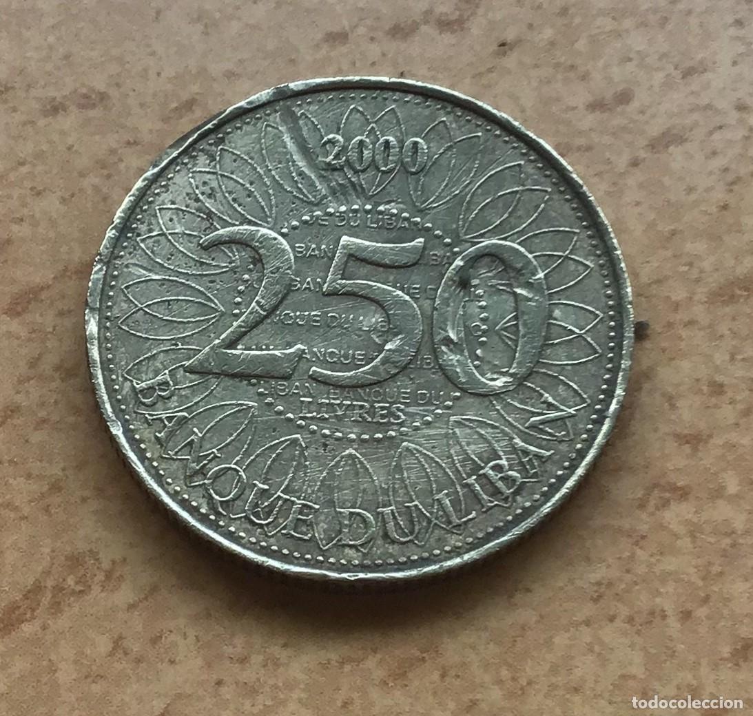 Monedas antiguas de Asia: 250 libras de L&iacute;bano. A&ntilde;o 2000 - Foto 2