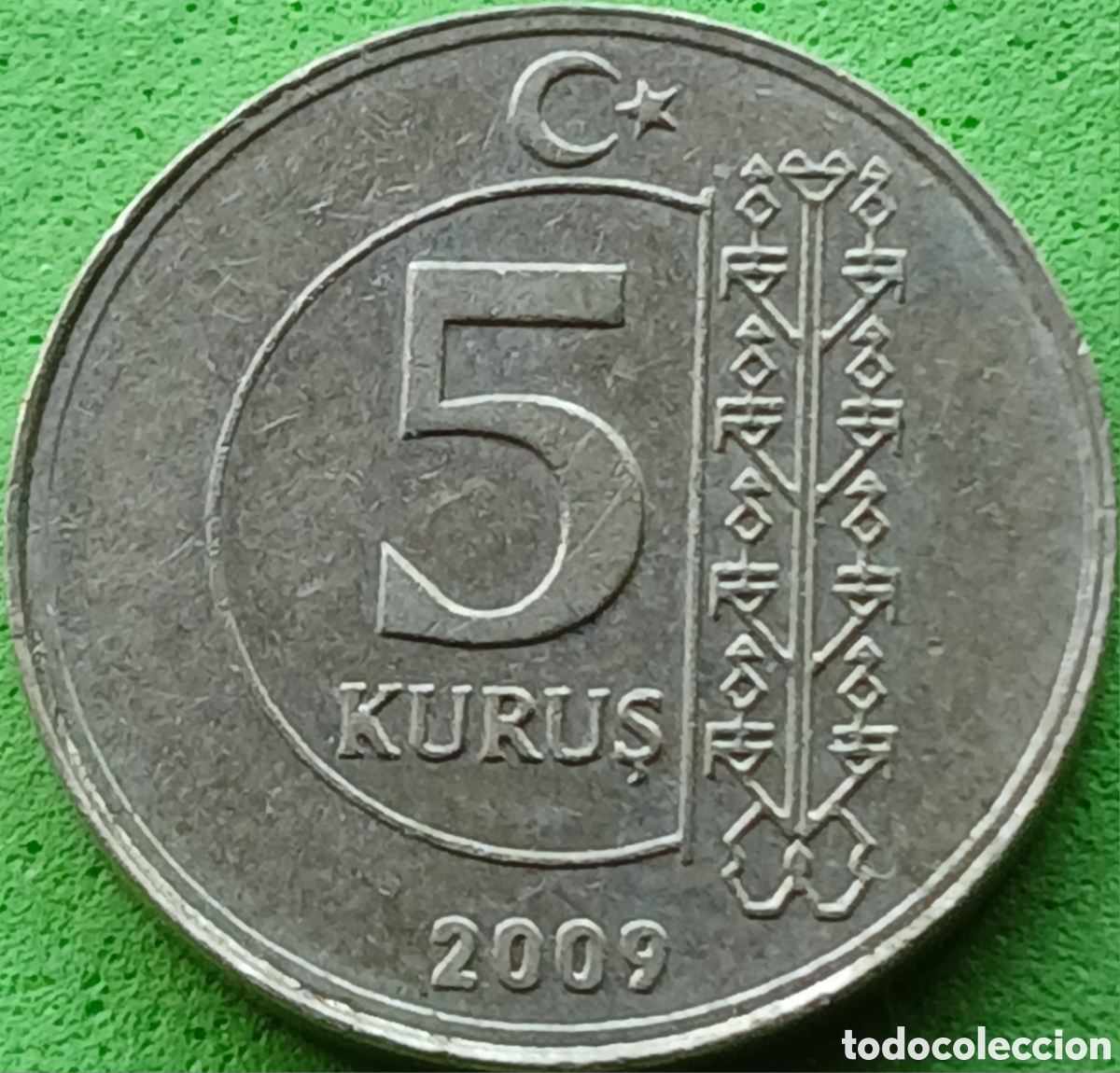 Monedas antiguas de Asia: Turqu&iacute;a 5 kurus 2009 km#1240