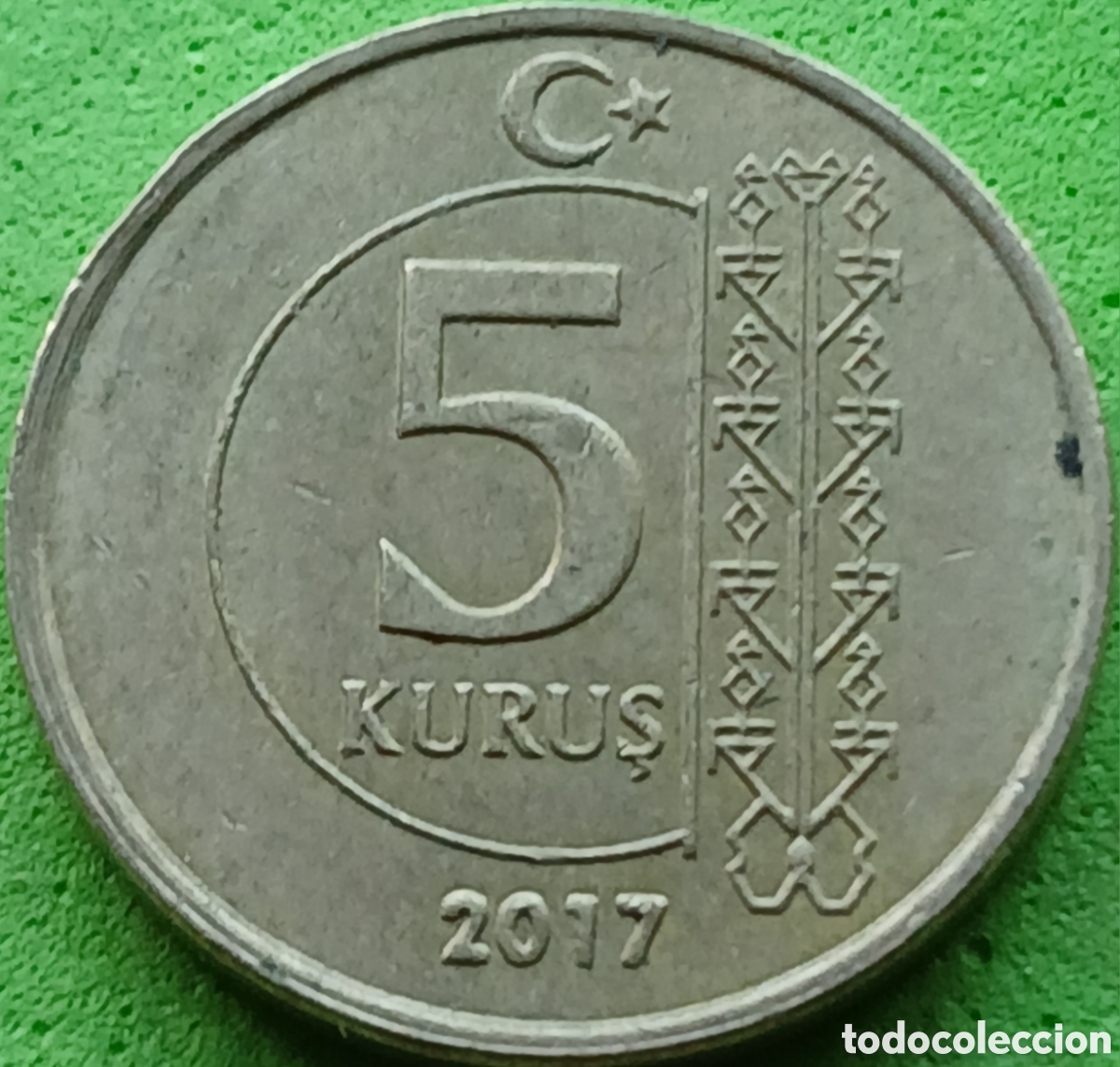 Monedas antiguas de Asia: Turqu&iacute;a 5 kurus 2017 km#1240
