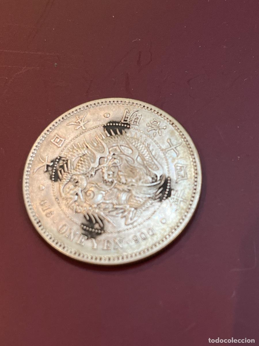 Monedas antiguas de Asia: JAPON 1 Yen . Contramarca de Tokio. A&ntilde;o Meiji 14 (1881). EBC.