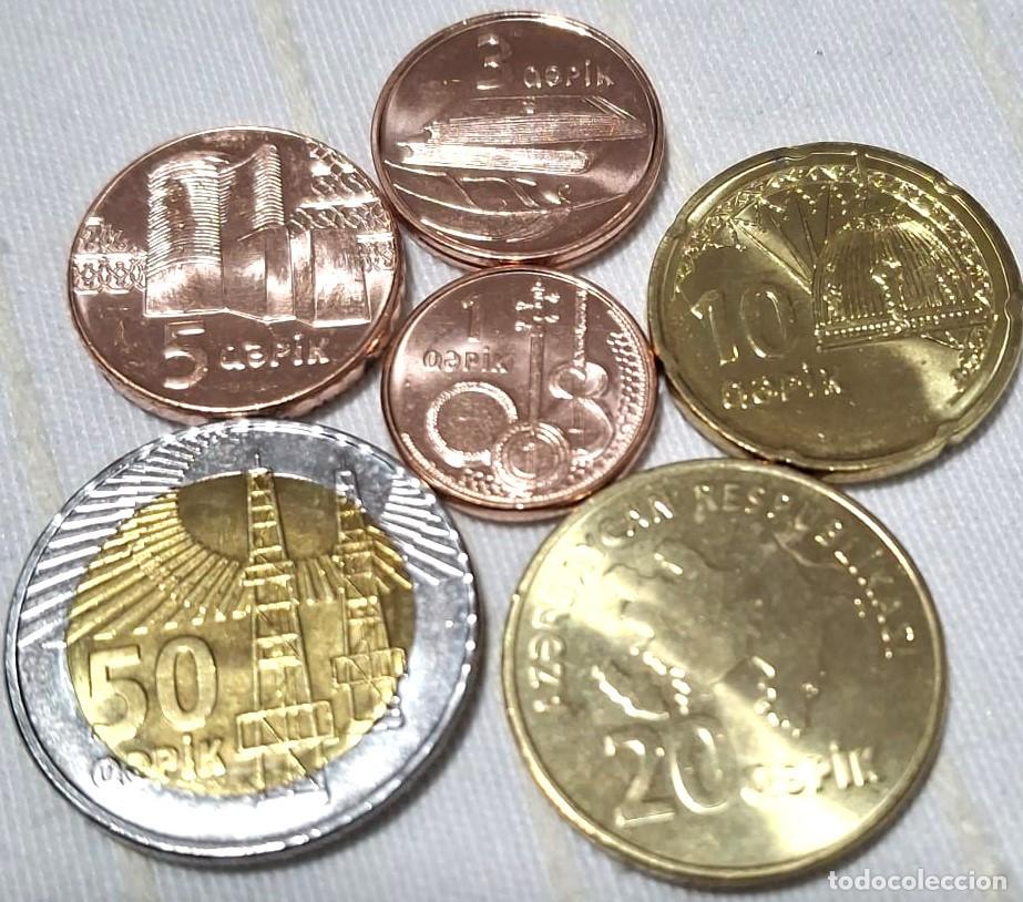 Monedas antiguas de Asia: Azerbaijan (Azeraiyan, Set de 6 monedas (2006): 1, 3, 5, 10, 20 y 50 Qepik /. Sin Circular.